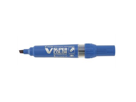 PILOT Marqueur permanent V SUPER COLOR, biseauté, bleu