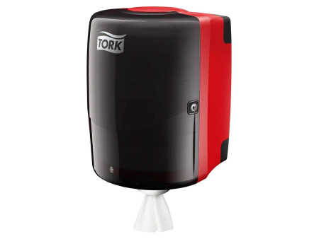 TORK Distributeur à dévidage central Maxi, rouge/noir