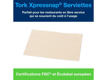 TORK Xpressnap Serviette, 213 x 165 mm, blanc naturel