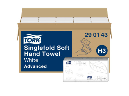 TORK Essuie-mains Singlefold, 226 x 230 mm, plié en Z, blanc