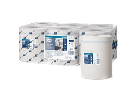 TORK Reflex Rouleau nettoyant multi-usage, 113,9 m, blanc