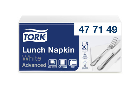 TORK Serviette Lunch, 328 x 325 mm, 2 couches, blanc