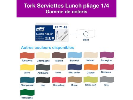 TORK Serviette Lunch, 328 x 325 mm, 2 couches, blanc