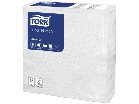TORK Serviette Lunch, 300 x 300 mm, 1 couche, blanc
