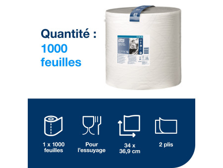 TORK Rouleau nettoyant multi-usage, 340m, extra épais, blanc