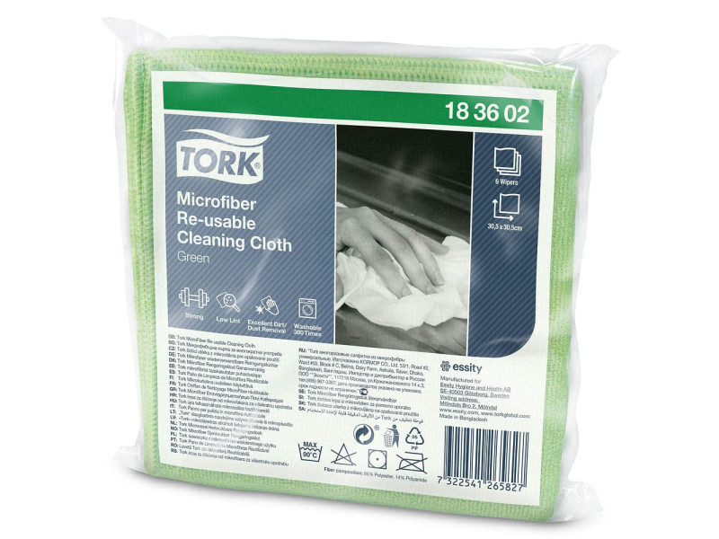 TORK Chiffon de nettoyage tout usage, 305 x 305 mm, vert