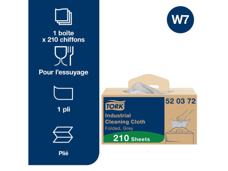 TORK Chiffon de nettoyage industriel, 415 x 355 mm, gris