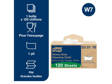 TORK Chiffon de nettoyage tout usage, 615 x 355 mm, blanc
