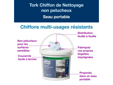 TORK Chiffon sec multi-usage, dans un seau distributeur