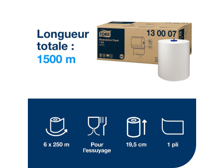 TORK Rouleau nettoyant multi-usage, 1 couche, 250 m, blanc