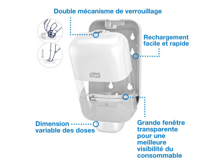 TORK Mini-distributeur de savon ELEVATION, blanc