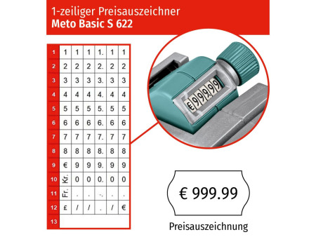 METO Étiqueteuse de prix Basic S 622, 1 ligne, 6 positions
