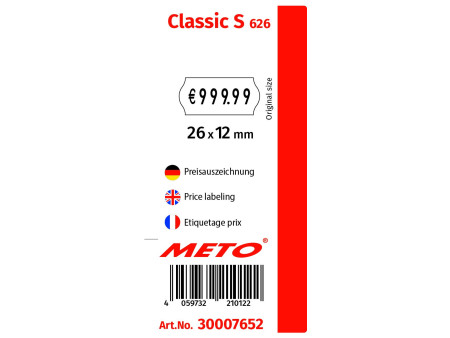 METO Étiqueteuse de prix Classic S 626, 1 ligne, 6 positions