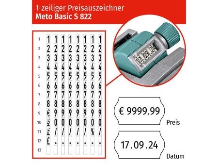 METO Étiqueteuse de prix Basic S 822, kit de démarrage