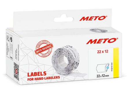METO Étiquette pour étiqueteuse de prix, 22 x 12 mm, blanc