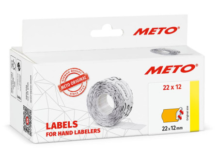METO Étiquette pour étiqueteuse, 22 x 12 mm, orange
