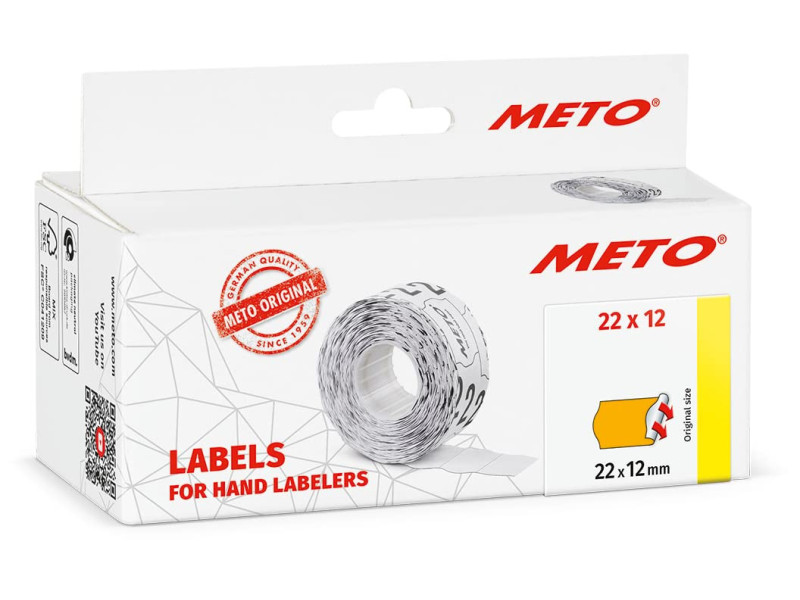 METO Étiquette pour étiqueteuse, 22 x 12 mm, orange