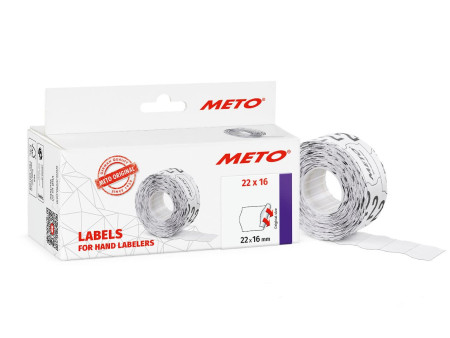 METO Étiquette pour étiqueteuse de prix, 22 x 16 mm, blanc
