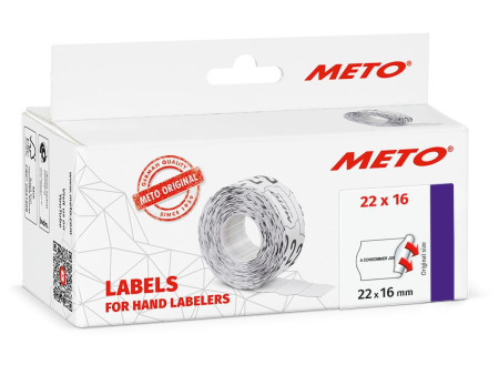 METO Étiquette pré-imprimée pour étiqueteuse, 22 x 16 mm