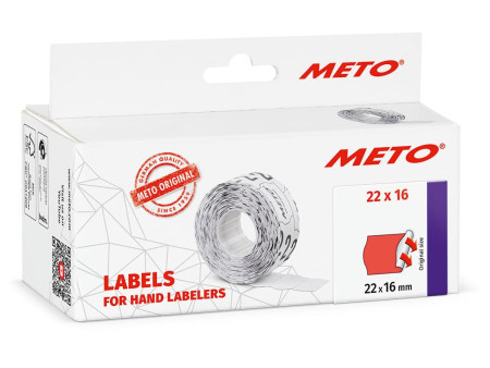 METO Étiquette pour étiqueteuse, 22 x 16 mm, rouge