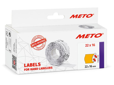 METO Étiquette pour étiqueteuse, 22 x 16 mm, orange