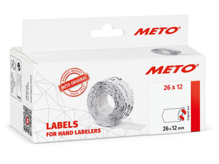 METO Étiquette pour étiqueteuse de prix, 26 x 12 mm, blanc