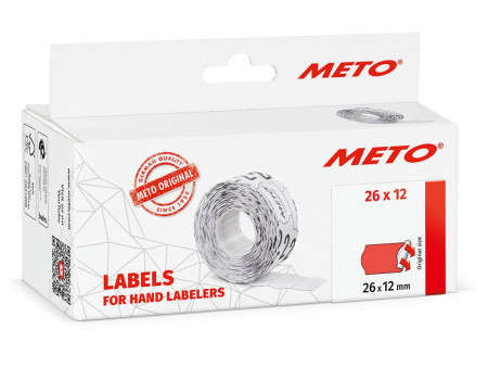 METO Étiquette pour étiqueteuse de prix, 26 x 12 mm, rouge