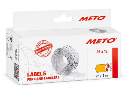 METO Étiquette pour étiqueteuse de prix, 26 x 12 mm, orange