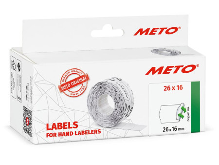 METO Étiquette pour étiqueteuse de prix, 26 x 16 mm, blanc