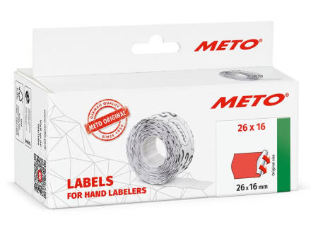 METO Étiquette pour étiqueteuse de prix, 26 x 16 mm, rouge