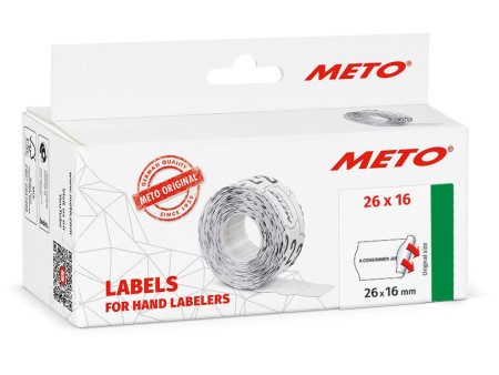METO Étiquette pré-imprimée pour étiqueteuse, 26 x 16 mm