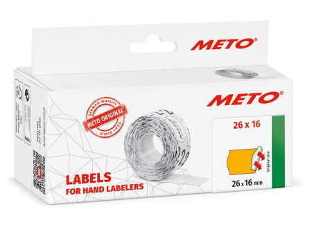 METO Étiquette pour étiqueteuse de prix, 26 x 16 mm, orange