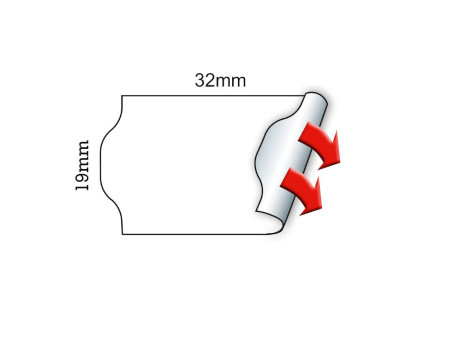 METO Étiquette pour étiqueteuse de prix, 32 x 19 mm, blanc