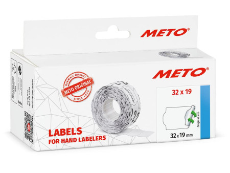 METO Étiquette pour étiqueteuse de prix, 32 x 19 mm, blanc