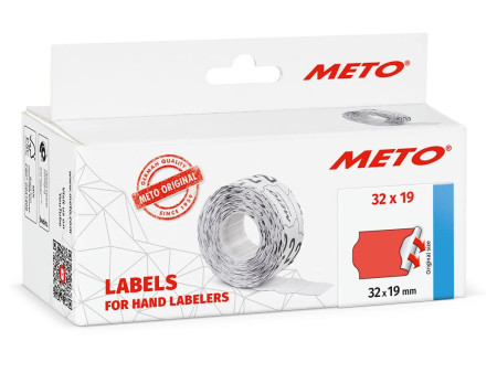 METO Étiquette pour étiqueteuse de prix, 32 x 19 mm, rouge