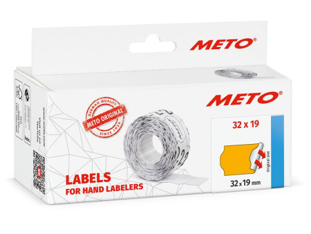 METO Étiquette pour étiqueteuse de prix, 32 x 19 mm, orange
