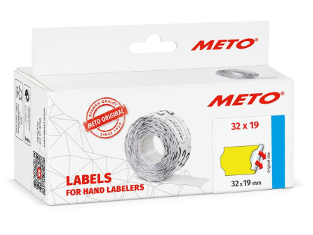 METO Étiquette pour étiqueteuse de prix, 32 x 19 mm, jaune