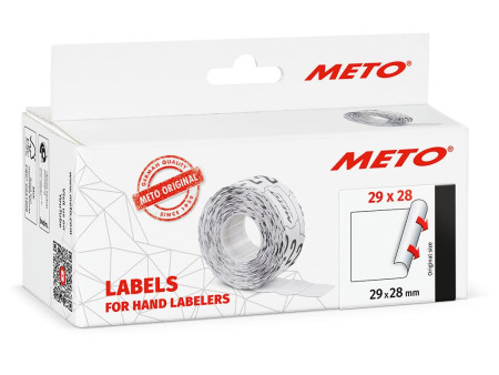 METO Étiquette pour étiqueteuse de prix, 29 x 28 mm, blanc