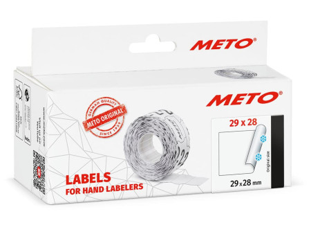 METO Étiquette pour étiqueteuse de prix, 29 x 28 mm, blanc