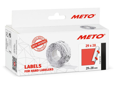 METO Étiquette pour étiqueteuse de prix, 29 x 28 mm, rouge