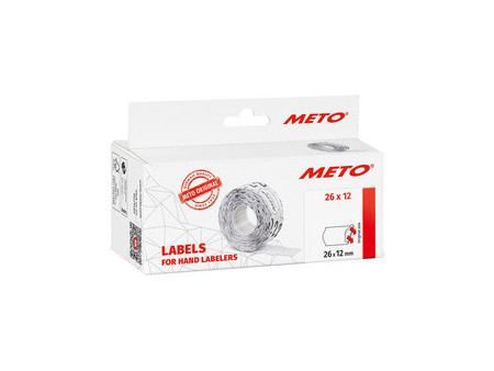 METO Étiquette pour étiqueteuse de prix, 22 x 12 mm, blanc