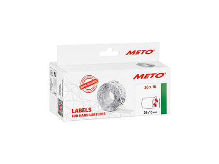 METO Étiquette pour étiqueteuse de prix, 22 x 12 mm, blanc