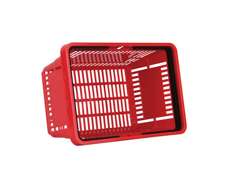 METO Panier à provisions avec poignées, 22 litres, rouge