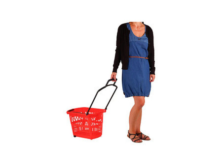 METO Panier à provisions avec poignées, 28 litres, rouge