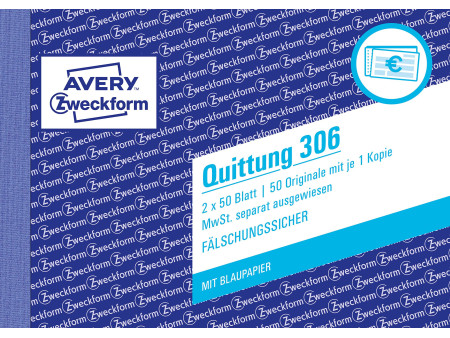 AVERY Zweckform Formulaire 'Reçu avec justification TVA'