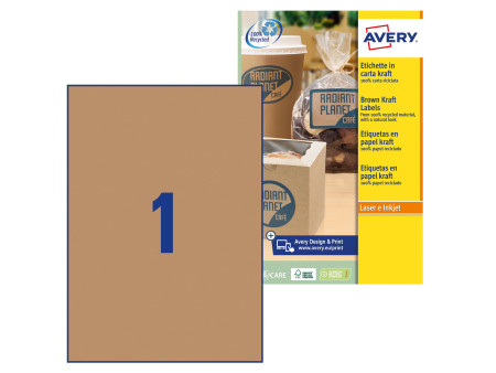 AVERY Zweckform Etiquette couleur Kraft, 105 x 57 mm