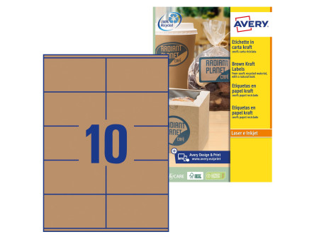 AVERY Zweckform Etiquette couleur Kraft, 210 x 297 mm