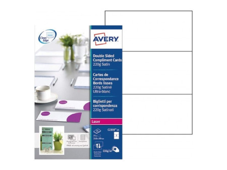 AVERY Cartes de correspondance laser, 210 x 99 mm