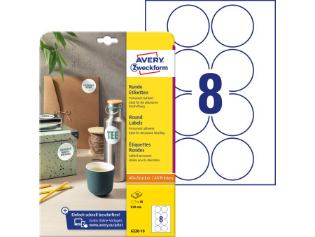 AVERY Zweckform Etiquette d'identification, diamètre: 69 mm