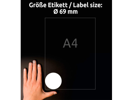 AVERY Zweckform Etiquette d'identification, diamètre: 69 mm